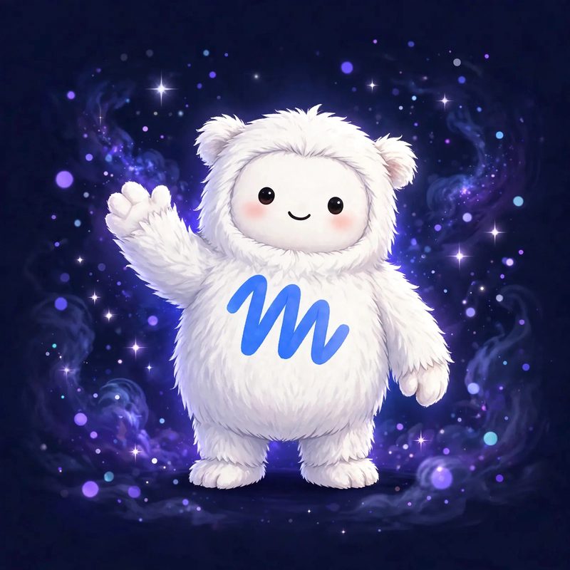 Jolly, the Muse mascot, waving hello